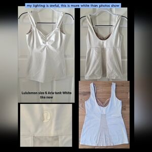 lululemon athletica Sz 6 Like New White Aria Tank Top
